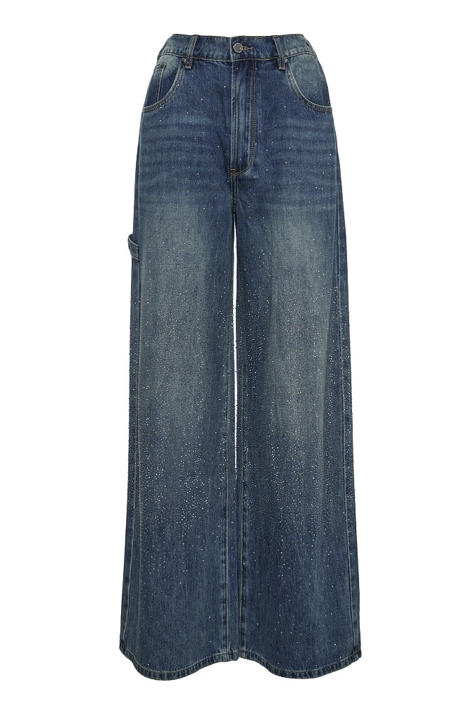 Lexa wide leg jeans with rhinestones