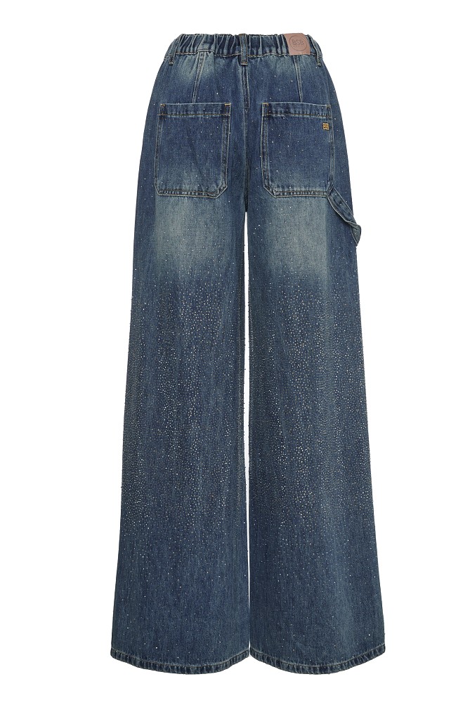 Lexa wide leg jeans with rhinestones