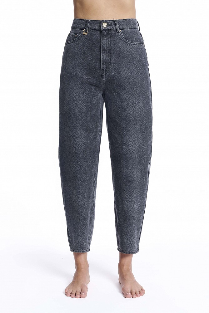 Tania balloon croc-effect jeans