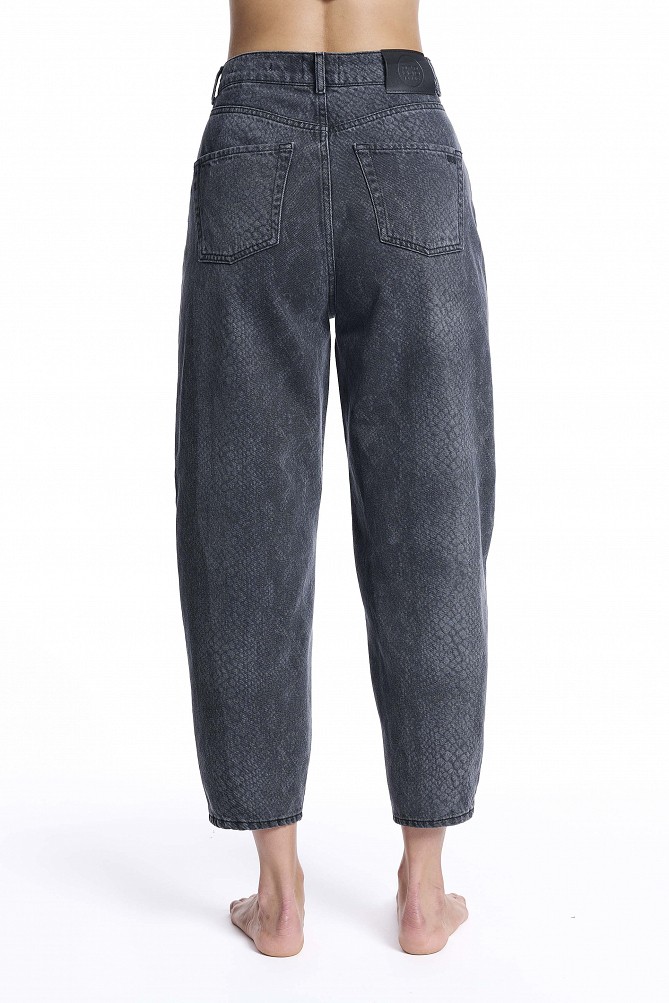 Tania balloon croc-effect jeans