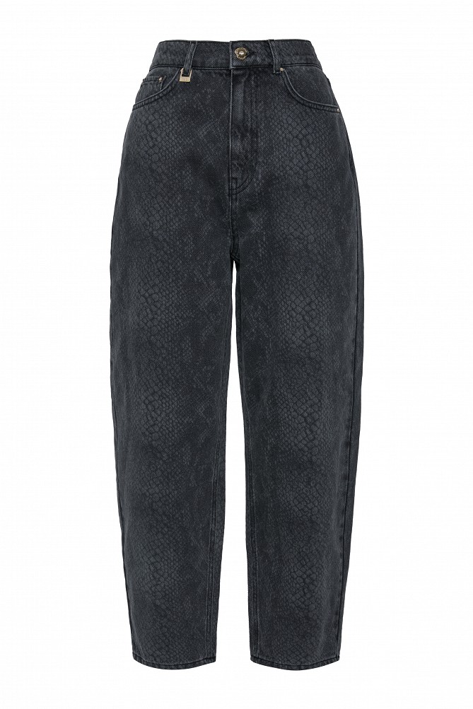 Tania balloon croc-effect jeans