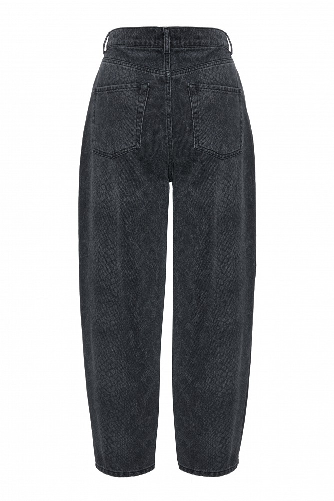 Tania balloon croc-effect jeans
