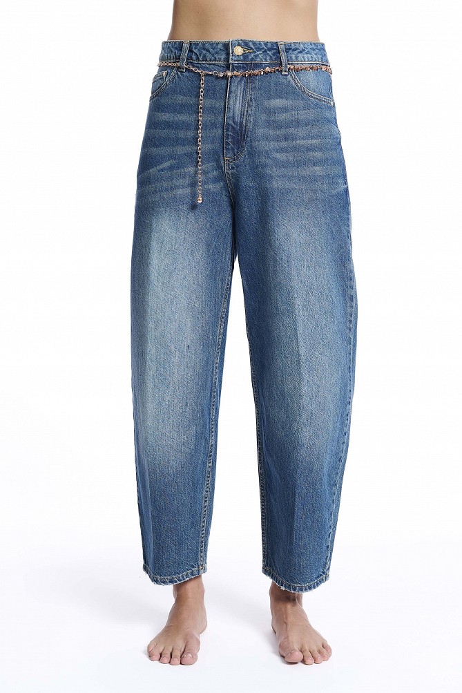 Pantalones de mezclilla tipo barril Tania