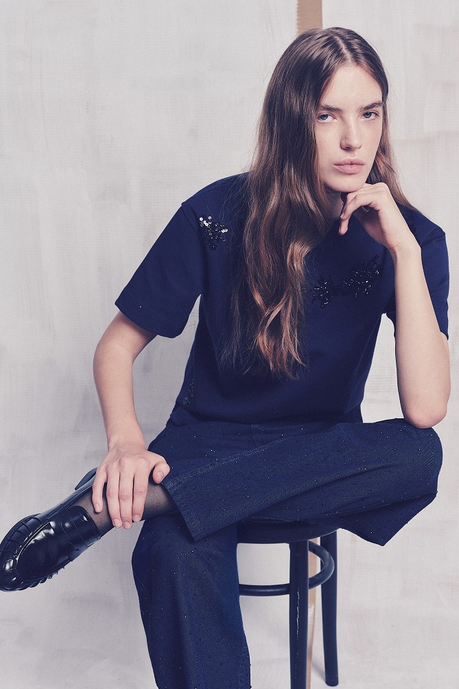Tania barrel jeans with rhinestones