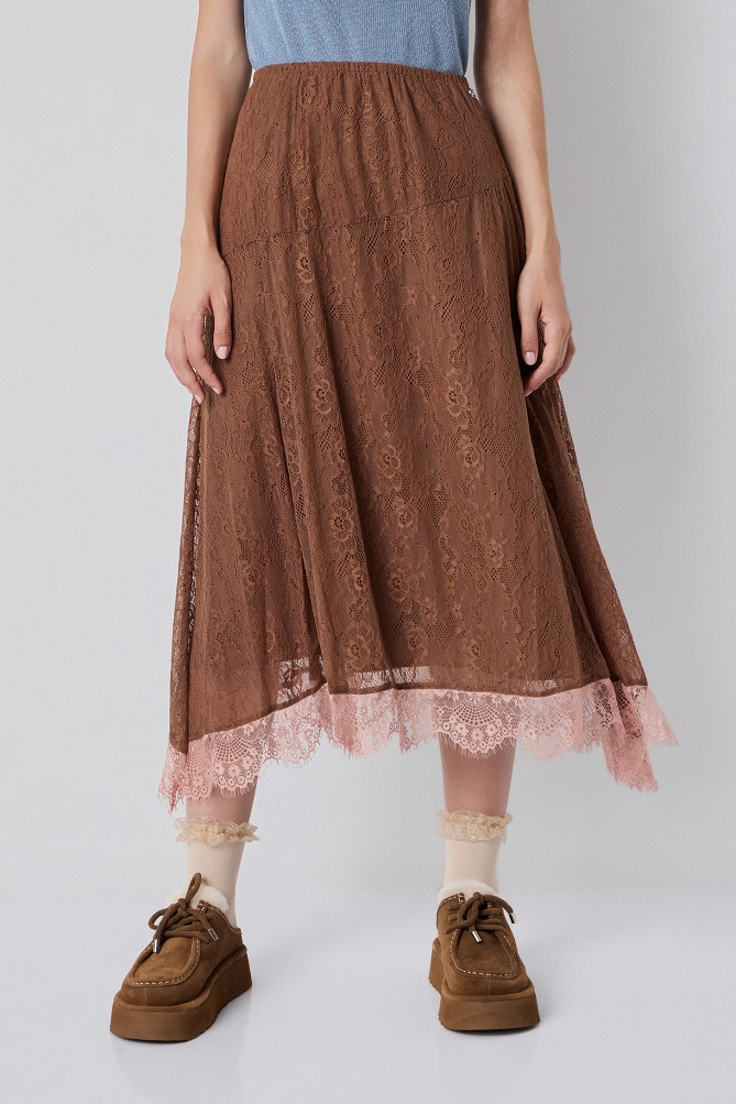 Midi lace skirt