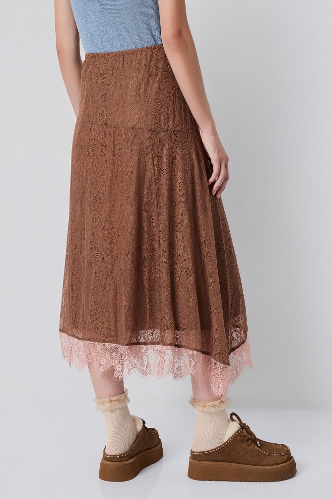 Midi lace skirt