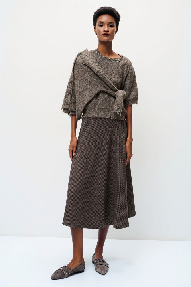 Midi flared skirt