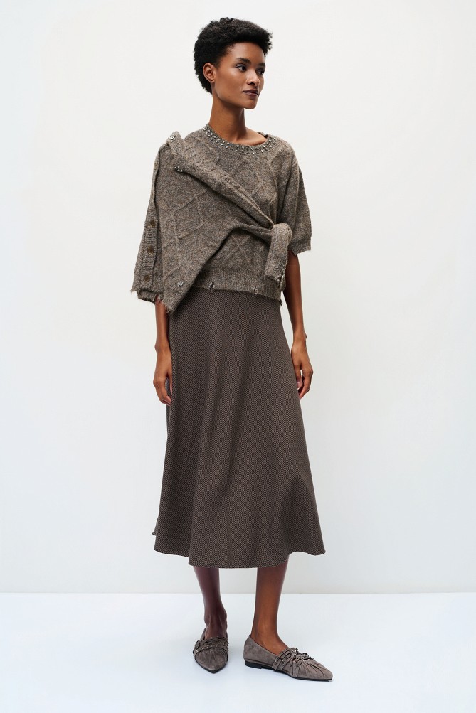 Midi flared skirt