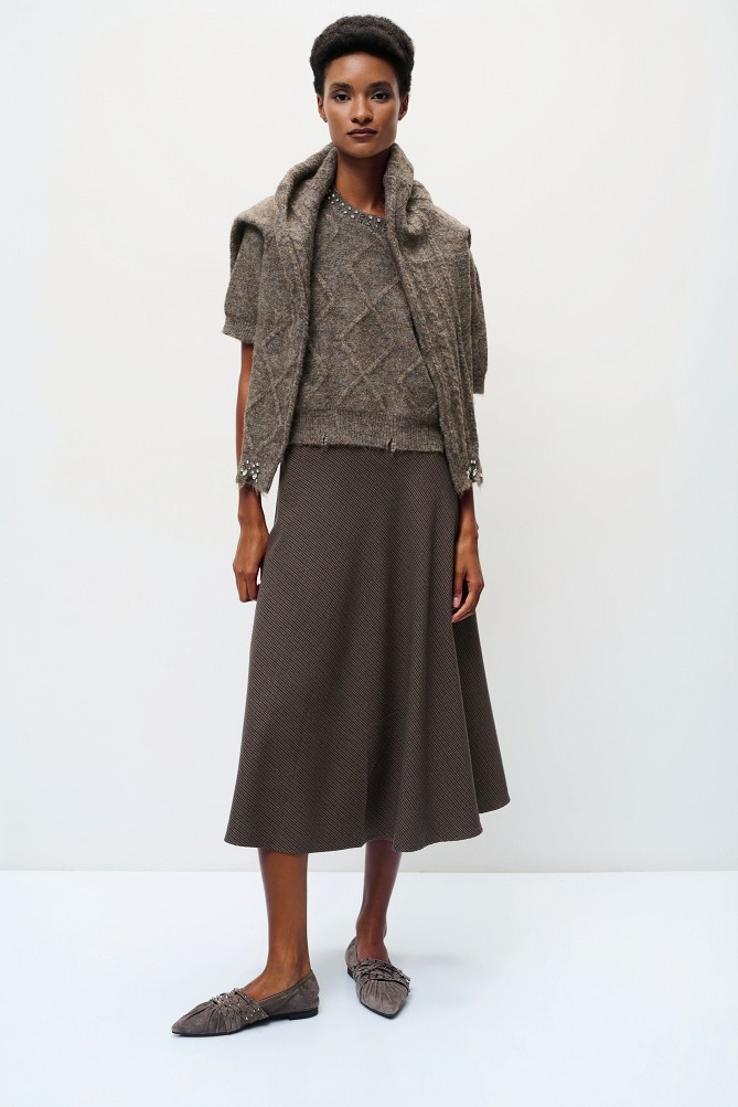 Midi flared skirt