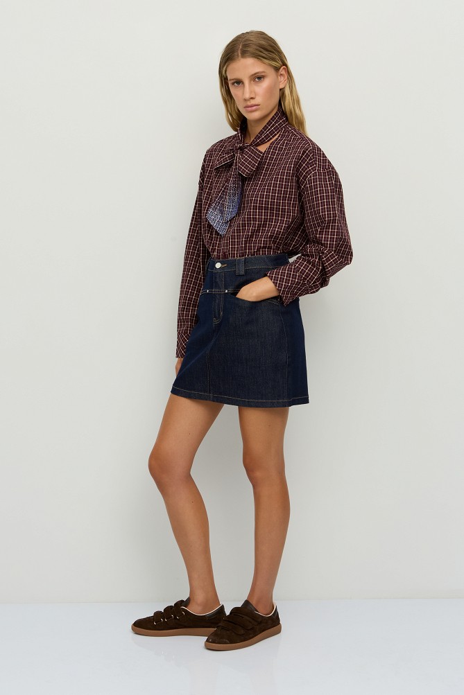 Mini denim skirt