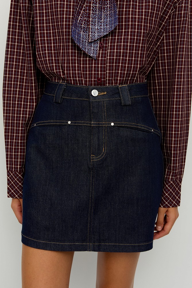Mini denim skirt