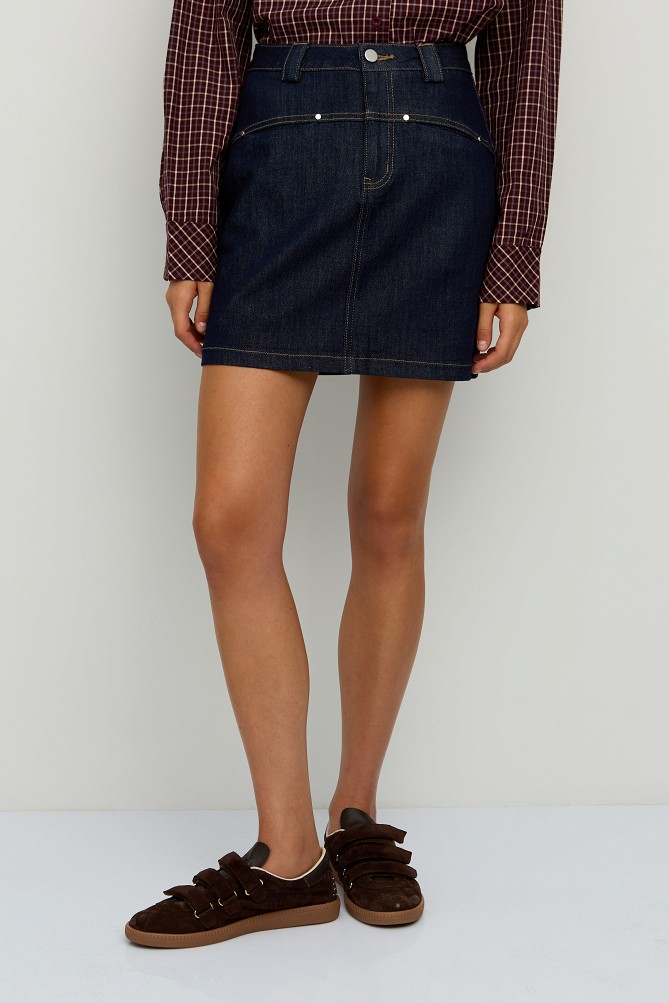 Mini denim skirt