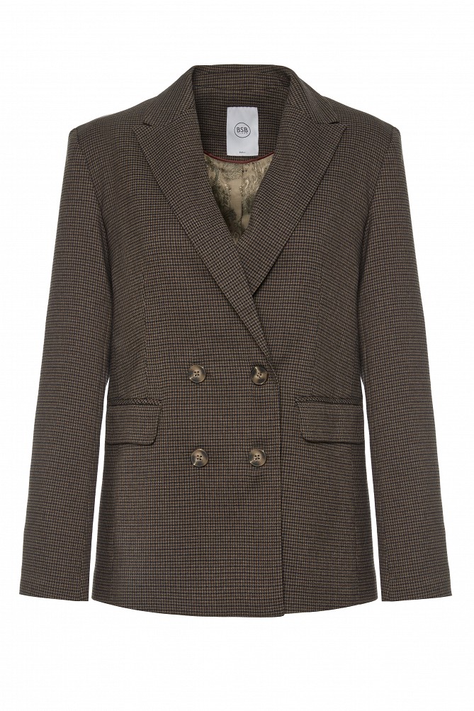 Double-breasted checked blazer
