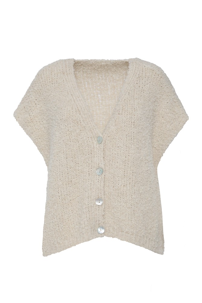 Knitted sleeveless cardigan