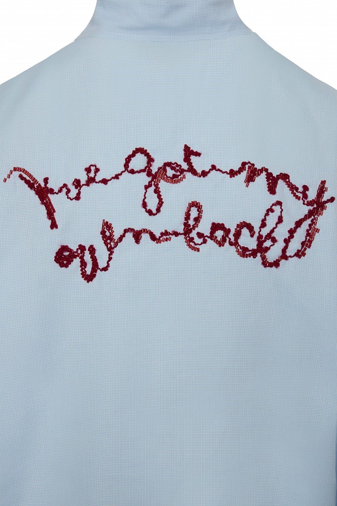 Oxford shirt with embroidered detailing on the back