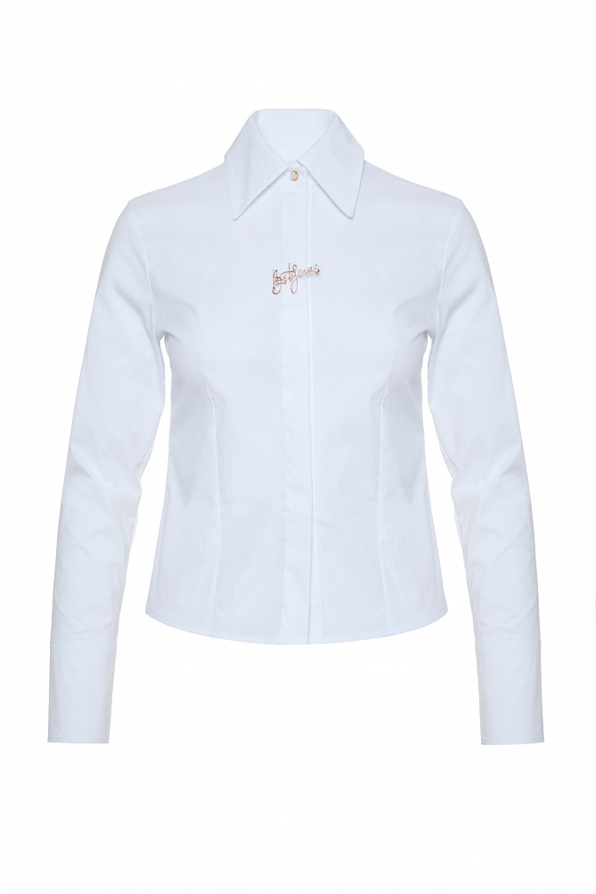 Camisa corta ajustada con cuello