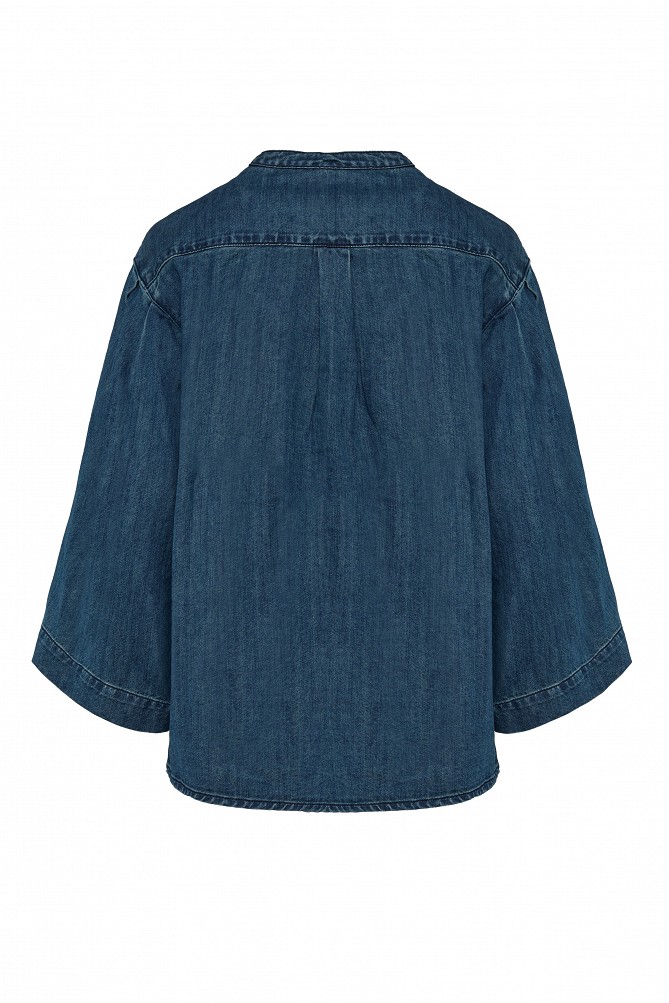 Denim overshirt with decorative embellishments