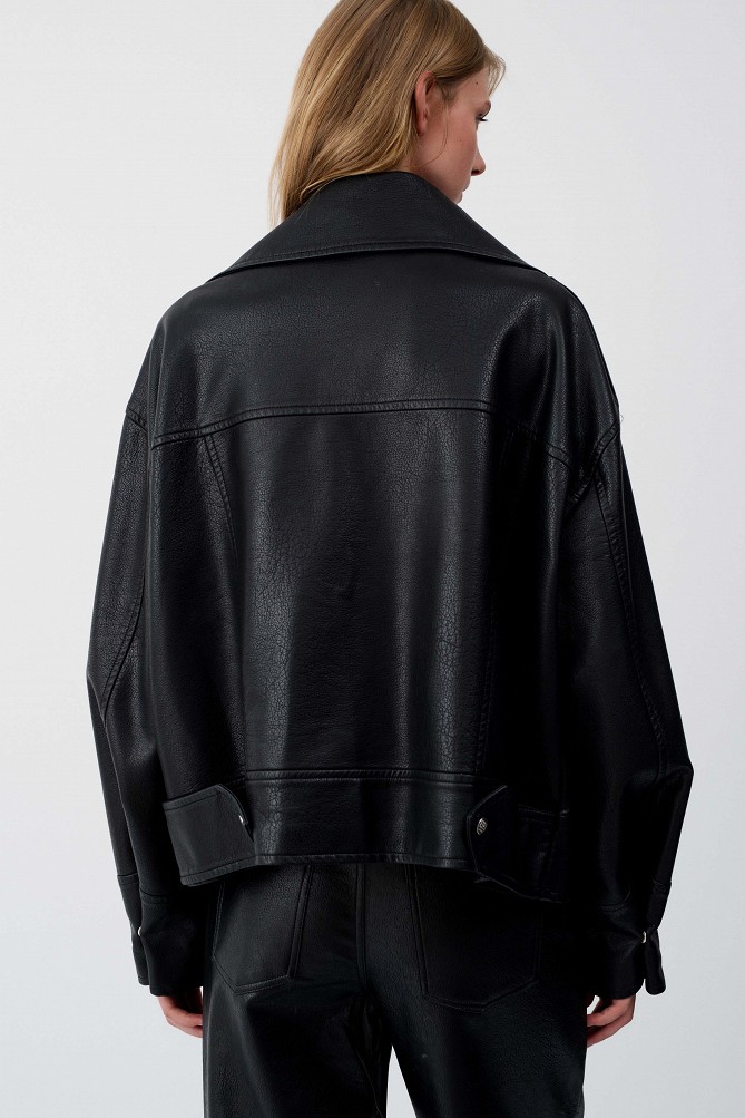Leather-effect biker jacket