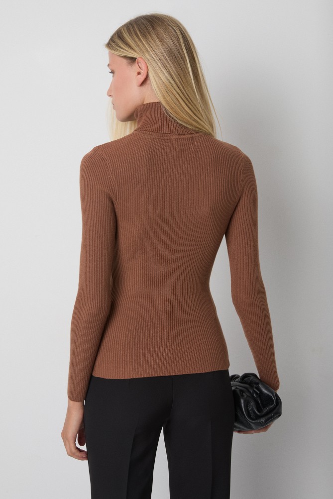 Basic ribbed turtleneck sweater
