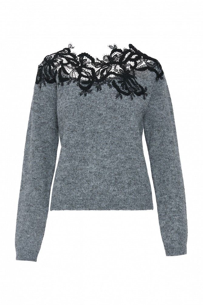 Sweater with lace detailing