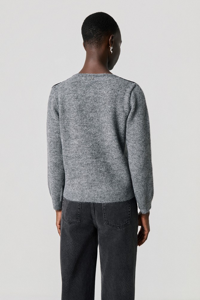 Sweater with lace detailing