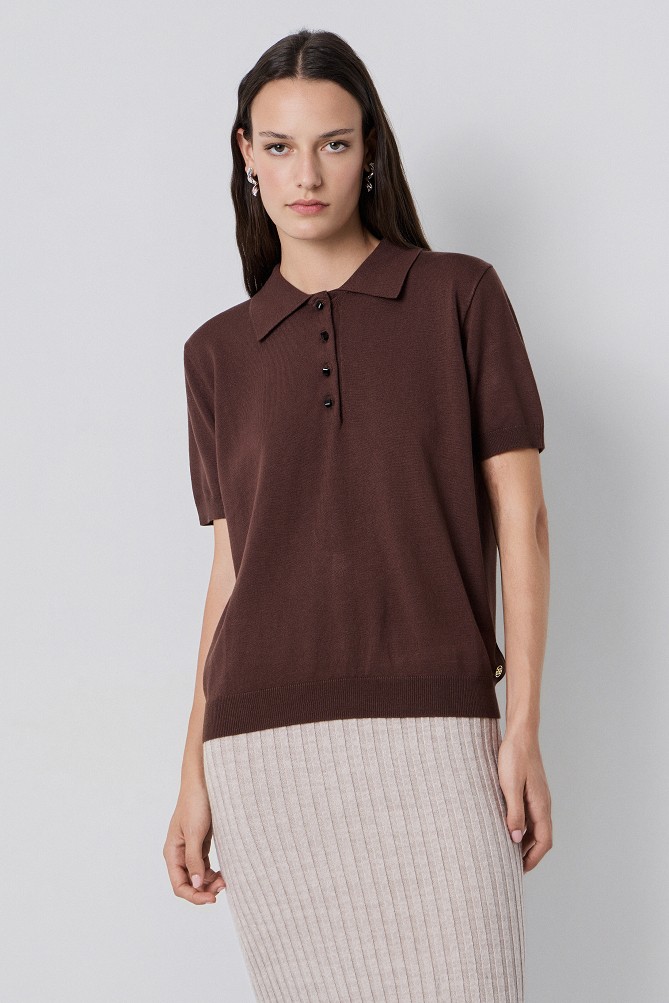Sweater with jewel buttons