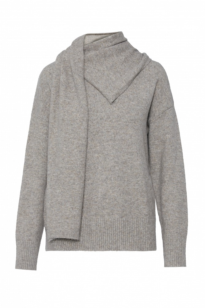 Sweater with a scarf