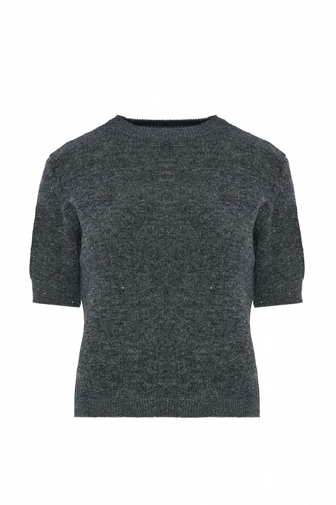 Short-sleeved sequin sweater