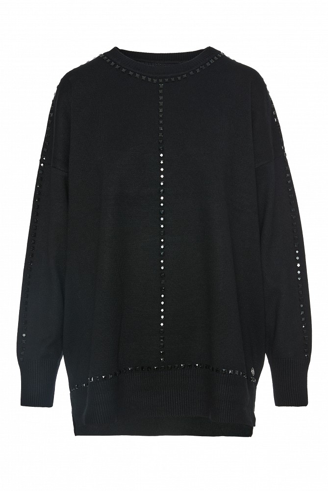 Sweater with decorative studs