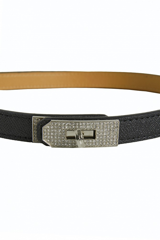 Belt with a rhinestone buckle