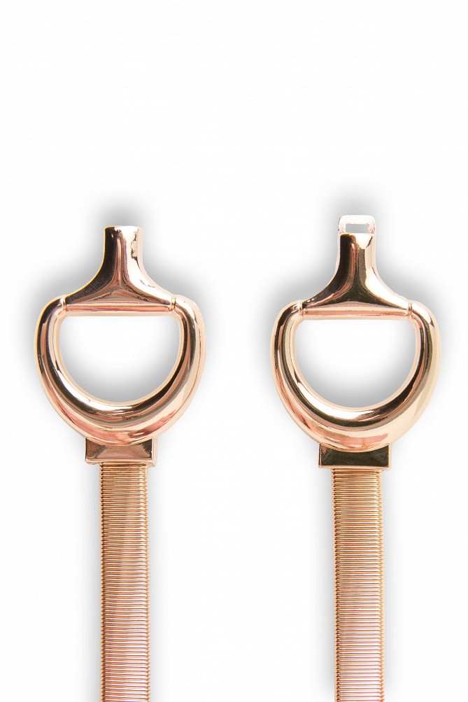 Belt with a metal buckle