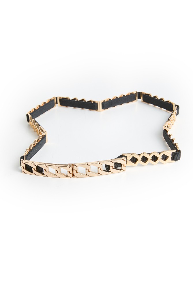 Elastic belt with metal details