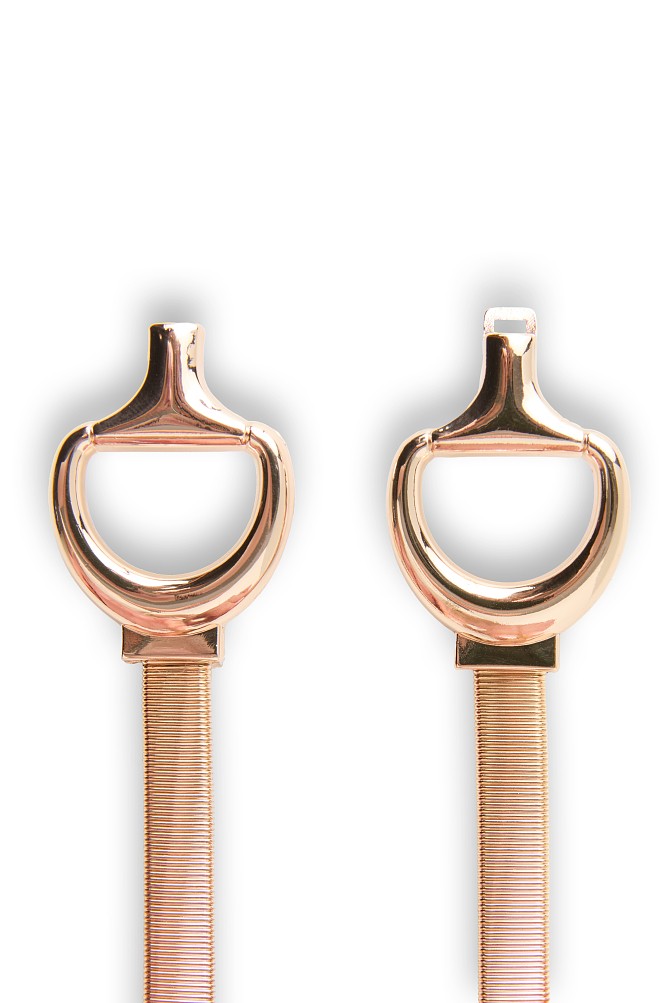 Belt with a metal buckle