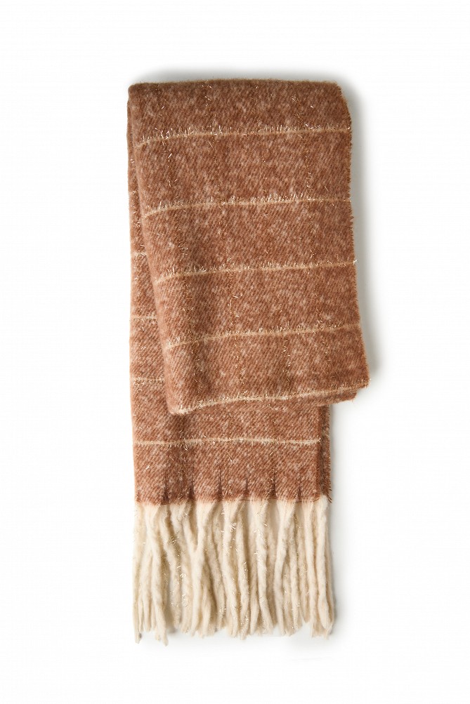 Striped scarf with lurex details