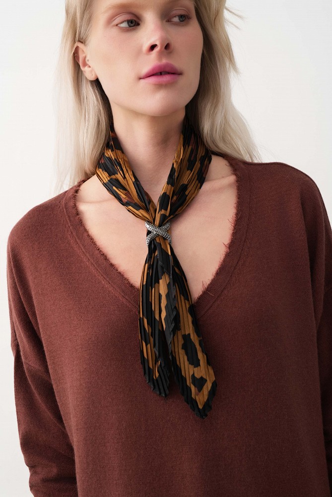Scarf with jeweled embellishment