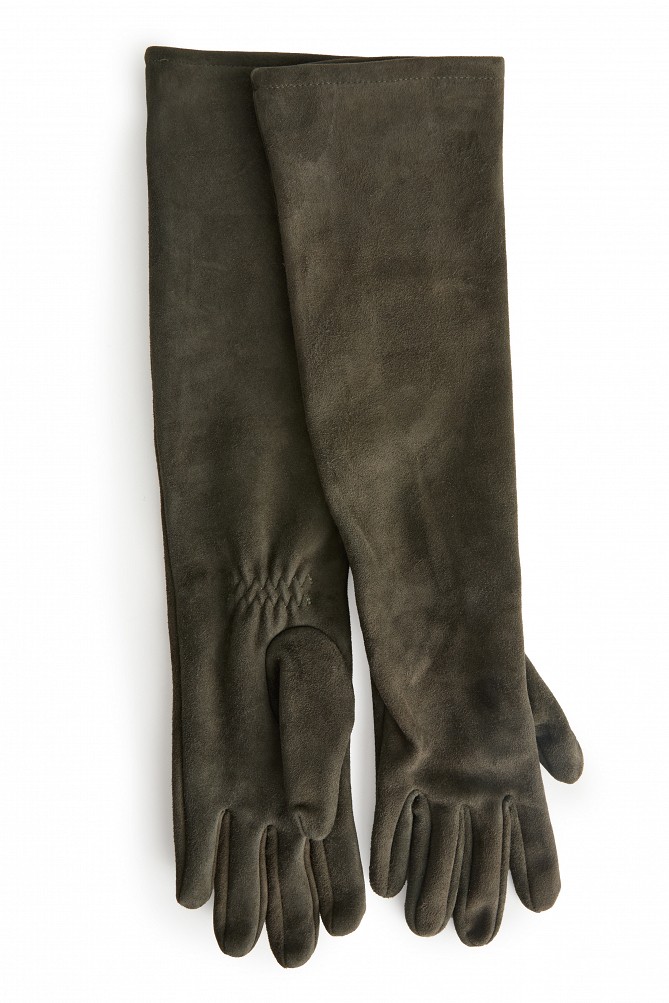 Long suede gloves