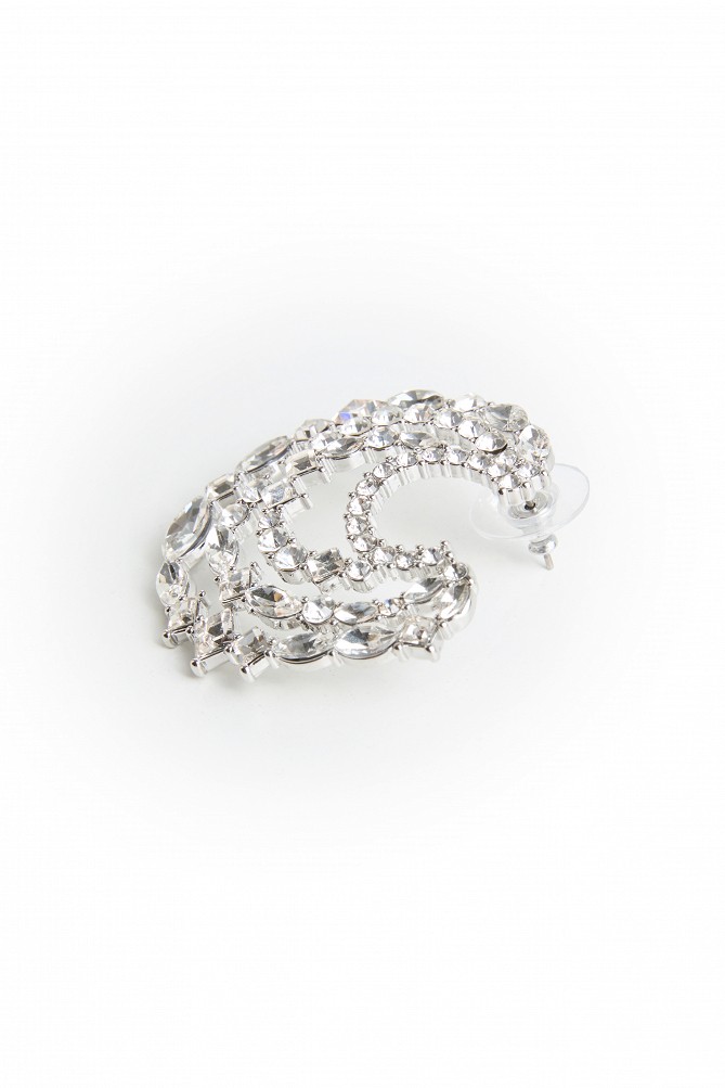 Half-hoop earrings with rhinestones