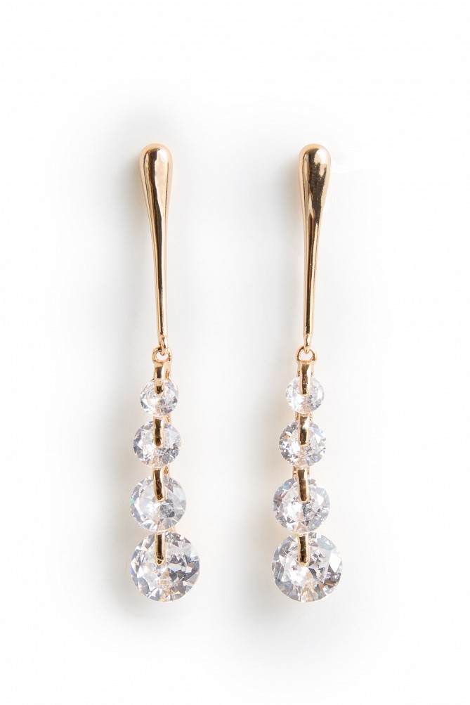 Drop earrings with crystals