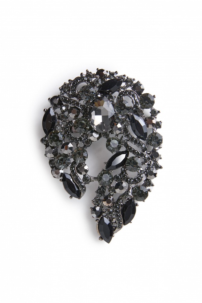 Crystal and stone brooch