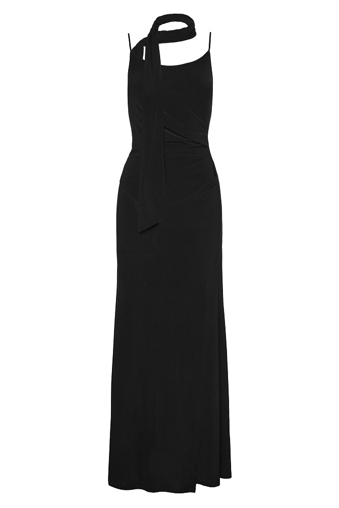 Vestido maxi con detalle de pañuelo - Gold Label