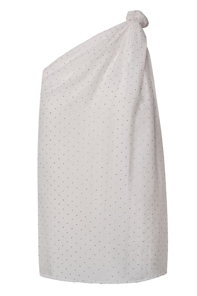 Sleeveless blouse with shoulder knot
