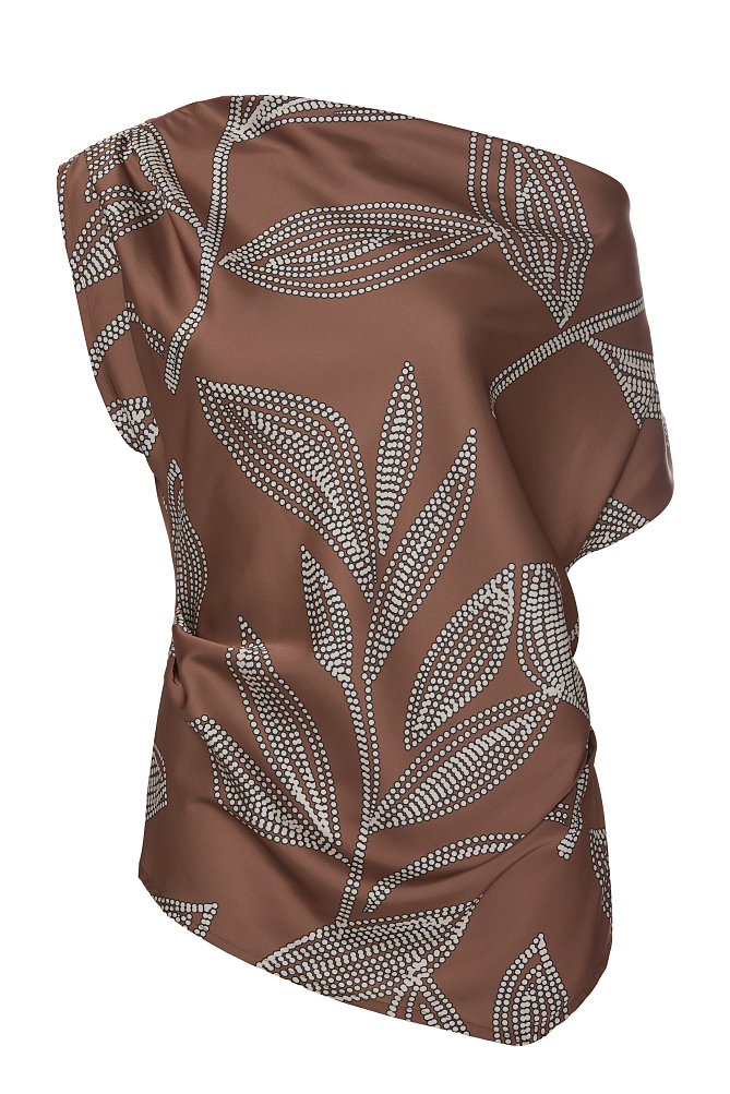 Asymmetrical printed blouse