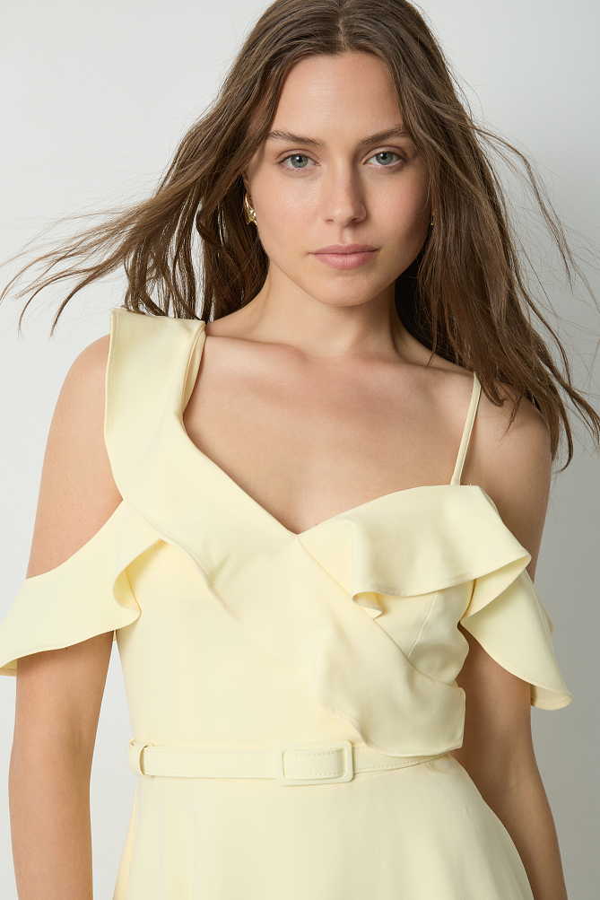 Midi dress with ruffle details
