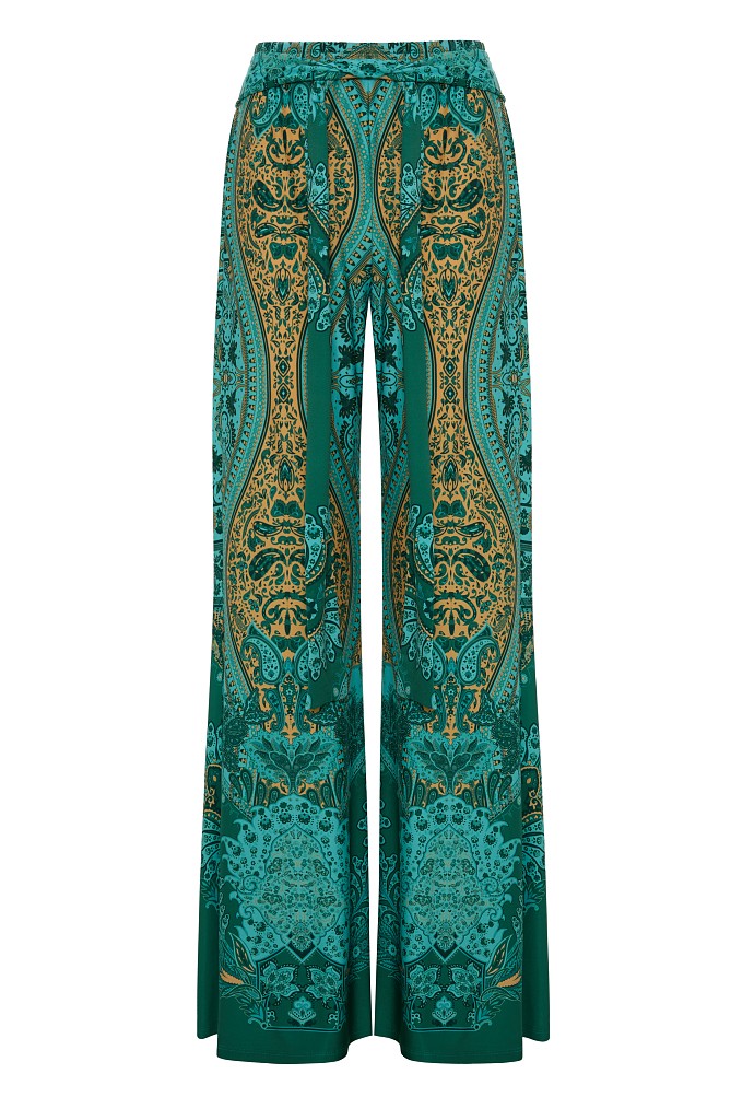 Pantaloni wide leg cu print