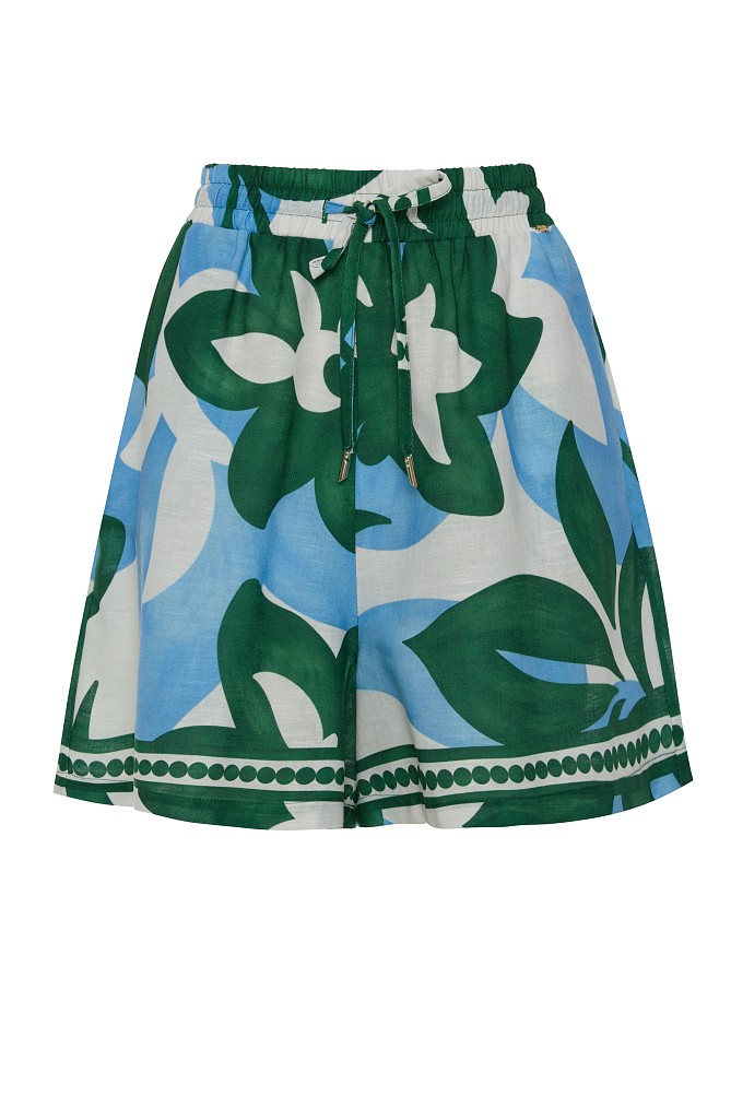 Printed high-waisted shorts
