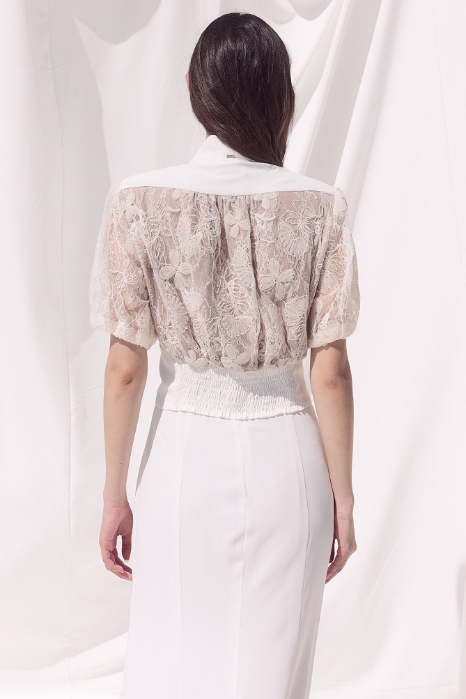 Blusa de encaje con botones - Gold Label