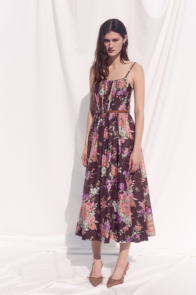 Rochie midi cu print floral - Gold label