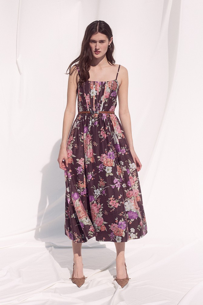 Rochie midi cu print floral - Gold label