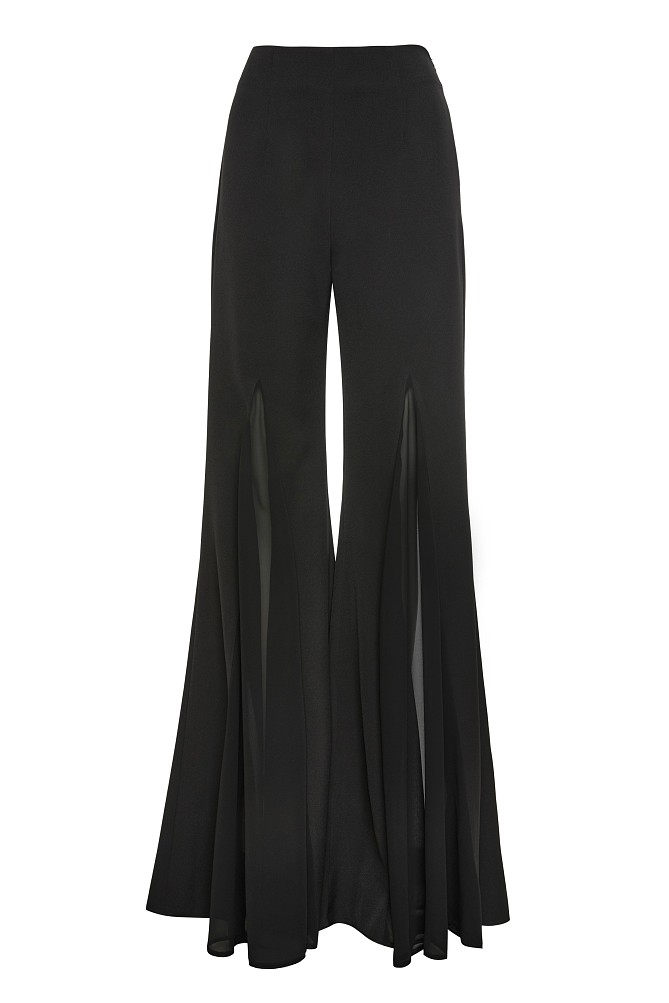 High-waisted pants with sheer detailing - Gold label