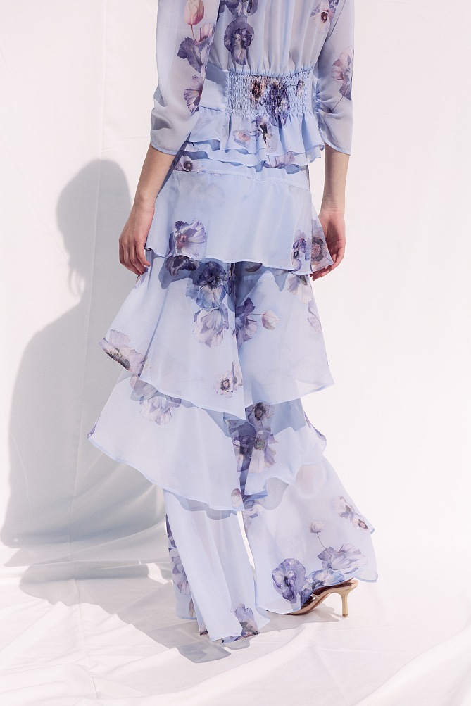 Pantalones anchos florales con volantes - Gold Label